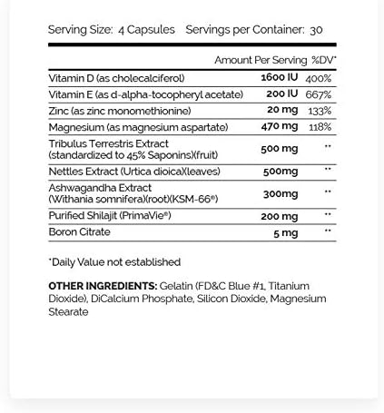 Enhanced مكمل تعزيز التستوستيرون بلو أوكس من Enhanced Labs - مكمل طبيعي لزيادة القوة - 150 كبسولة للرجال - Image 4