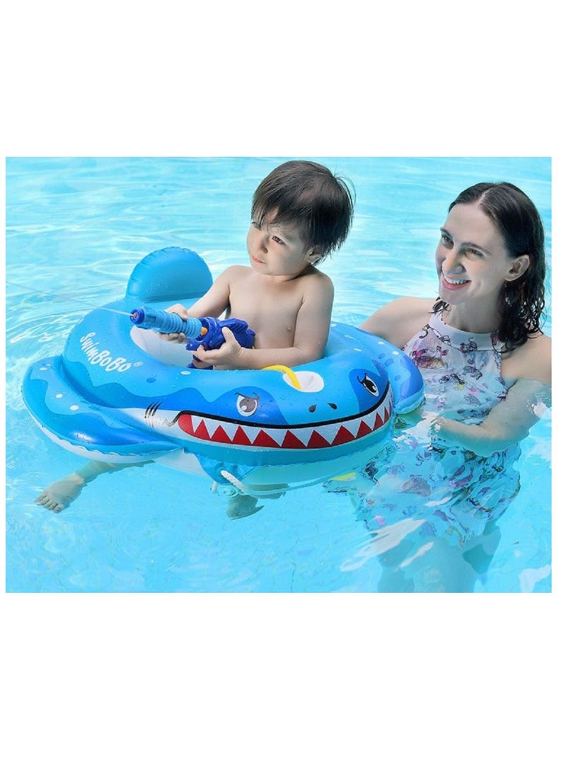 Loquat Cartoon Shark styling swimming ring with a water gun  - Image 2