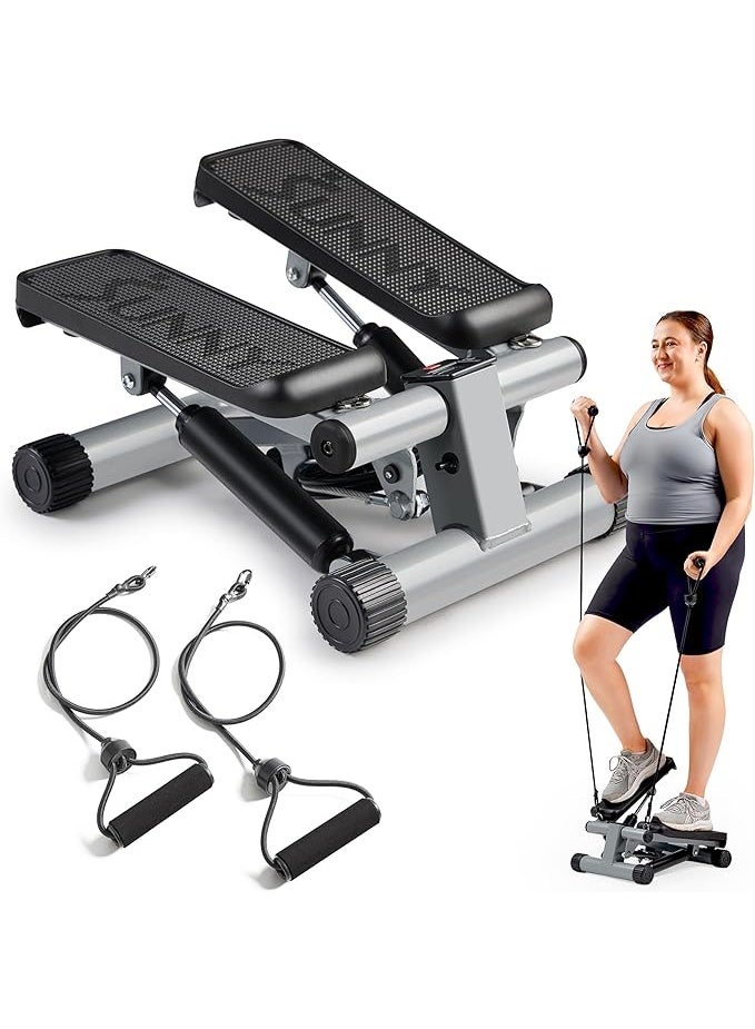 Sunny Health & Fitness Mini Steppers for Exercise at Home, Stair Step Workout Machine with Resistance Bands, Full Body Cardio Equipment - Image 5