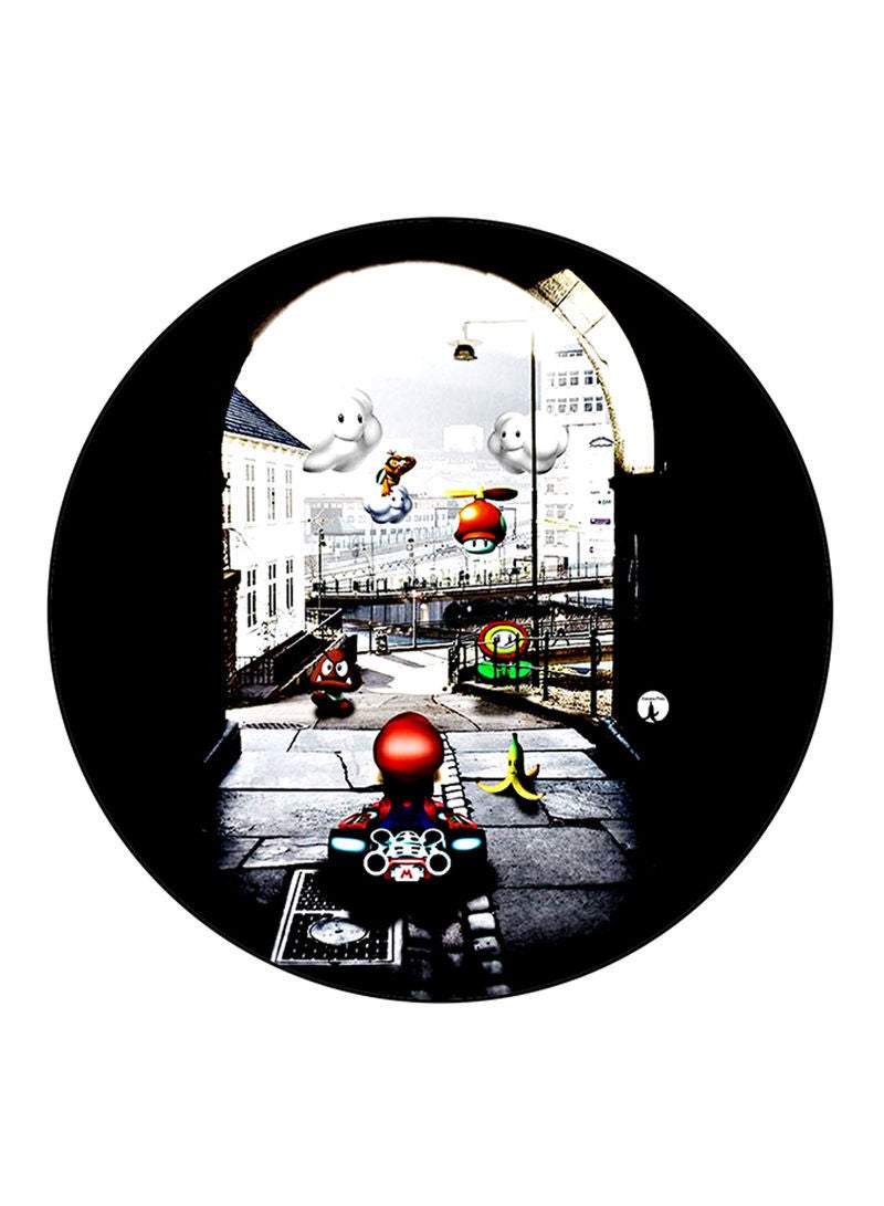 The Video Game Super Mario Printed Mouse Pad Round  Multicolour