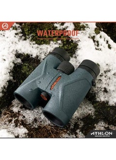 Athlon Optics 10x42 Midas G2 UHD Gray Binoculars with Eye Relief for Adults and Kids, High-Powered Binoculars for Hunting, Birdwatching, and More  - Image 2
