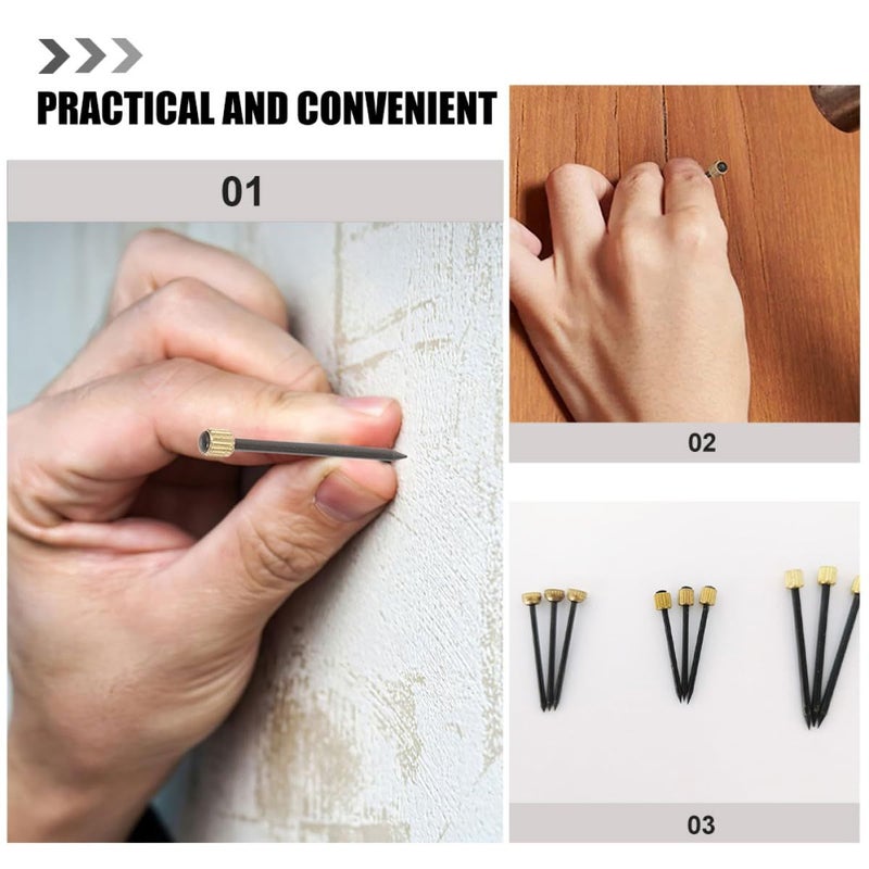 VALICLUD 90pcs Picture Nails and Push Pins 3 Sizes Wall Hanger Kit Home Decoration - Image 4