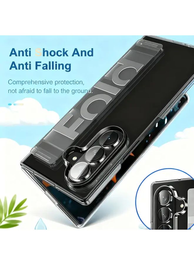 Black Samsung Galaxy Z Fold 6 Unique Folding Wristband Case Central Hinge Design - Image 2