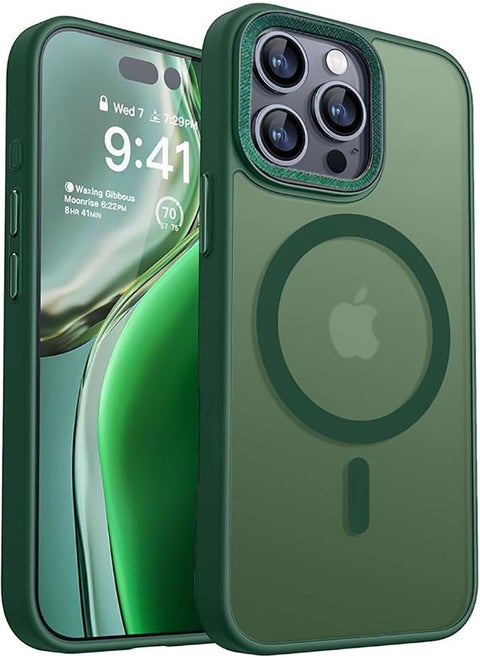 Case for IPhone 11 Pro Max Magnetic Clear Cover, Compatible with Wireless Charger and Magsafe Card Wallet, Simplistic Transparent Shockproof and Drop-Proof Case Compatible with Iphone 11 Pro Max - Green