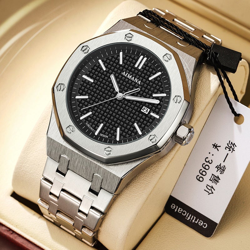 AIMANA Men's Waterproof Quartz Watch with Luminous Hands - Stylish and Durable, Ideal for Daily Wear - Image 2
