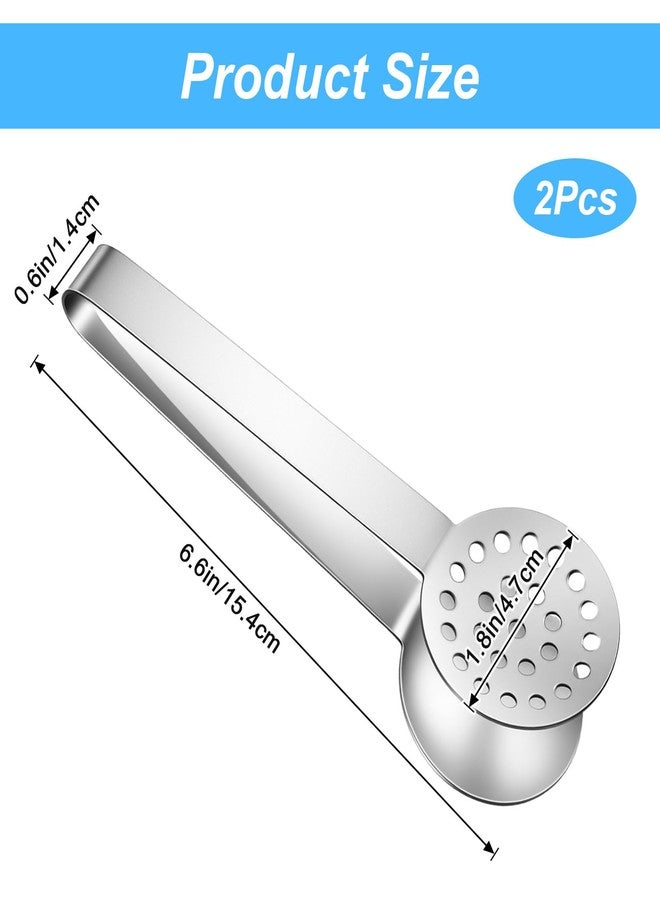 ValueBargain 2PCS Tea Bag Squeezer, 6.6 * 1.8 Inch Stainless Steel Teabag Squeezer for Tea Drinkers, Durable Strainer Gripper Picker (Silver) - Image 2