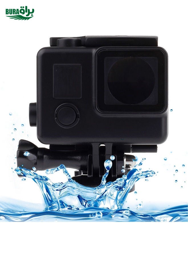 BURAQ Black Edition Waterproof Housing Protective Case with Buckle Basic Mount for GoPro HERO4 /3+,  Waterproof Depth: 10m(Black) - Image 1
