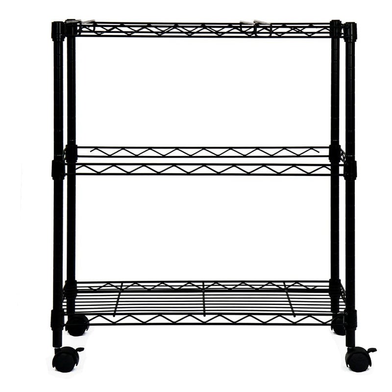 Oceanstar Portable 2-Tier Metal Rolling File Cart, Black - Image 5