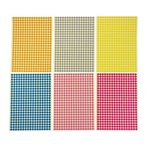 LJY 6mm Round Dot Stickers Color Coding Labels, 12 Different Assorted Colors, 36 Sheets, 14688 Dots in Total - Image 3