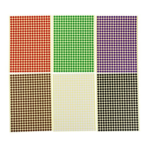 LJY 6mm Round Dot Stickers Color Coding Labels, 12 Different Assorted Colors, 36 Sheets, 14688 Dots in Total - Image 4