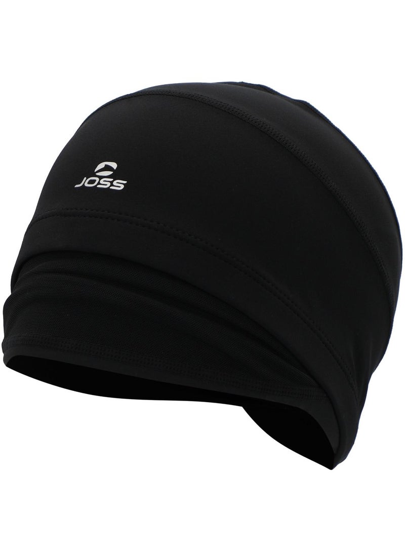 Joss Black Polyamide Swimming Cap  One Size, Chlorine-Resistant Creora Highclo Fibers, Extra Space For Long Hair, Comfortable & Durable - Image 1