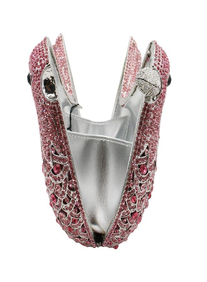 GSYPS Rhinestone Bird Clutch Purse Women's Full Crystal Evening Bag for Wedding Party Handbag Pink - Image 4