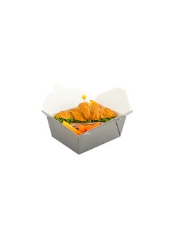 Restaurantware Restaurantware-Bio Tek 45 Ounce Take Out Boxes, 200 To Go Lunch Boxes - Tab-Lock Closure, Heat-Tolerant, Gray Paper Disposable Lunch Boxes, Greaseproof, For Hot And Cold Foods  - Image 3
