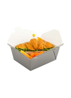 Restaurantware Restaurantware-Bio Tek 45 Ounce Take Out Boxes, 200 To Go Lunch Boxes - Tab-Lock Closure, Heat-Tolerant, Gray Paper Disposable Lunch Boxes, Greaseproof, For Hot And Cold Foods  - Image 4