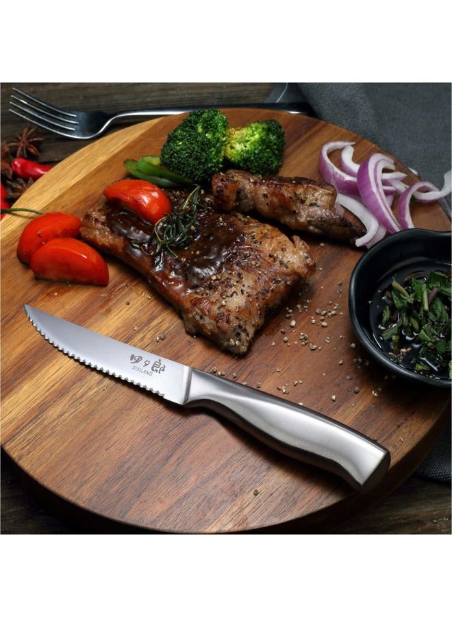 SIXILANG Steak Knives, Steak Knife Set of 4, German Stainless Steel Steak Knife Serrated, Home Gifts for Men and Women - Image 2