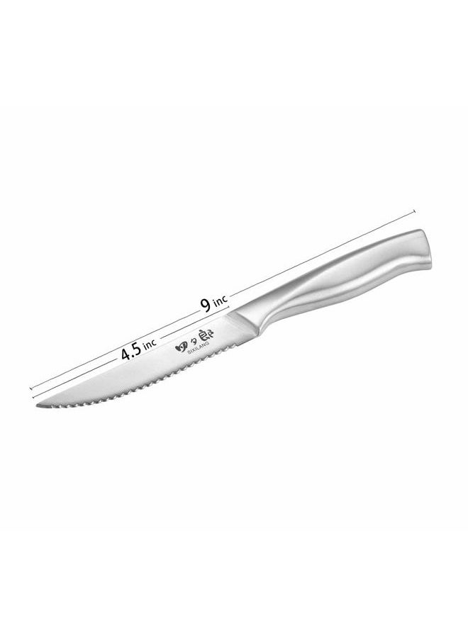 SIXILANG Steak Knives, Steak Knife Set of 4, German Stainless Steel Steak Knife Serrated, Home Gifts for Men and Women - Image 4