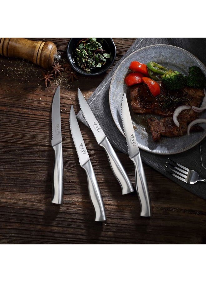 SIXILANG Steak Knives, Steak Knife Set of 4, German Stainless Steel Steak Knife Serrated, Home Gifts for Men and Women - Image 5