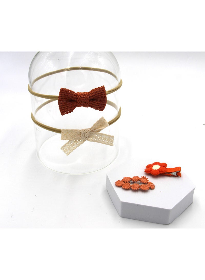 D'Daniela Ria Ribbon Bow Clip Set with Ponytail For Babies and Girls - Red - Image 5