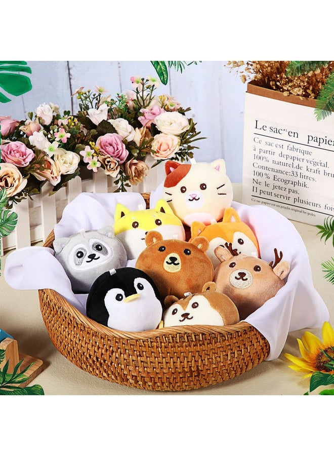 Aoriher 8 Pcs Mini Woodland Animals Plush Toys 3.15 Inch Soft Stuffed Animals Ornaments Bulk Colorful Woodland Keychain for Birthday Baby Shower Party Decors Classroom Prizes(Regular Style) - Image 4