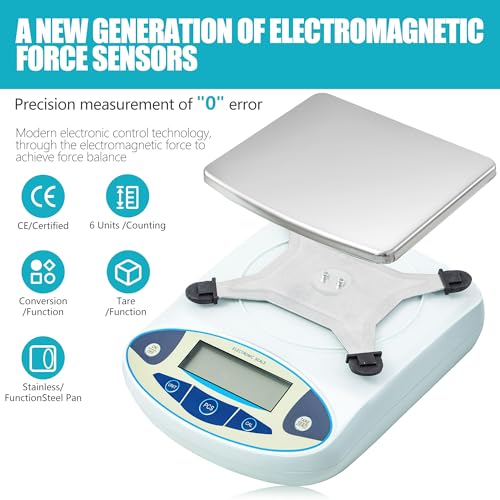 CXRCY Lab Scale 6000g x 0.01g Digital Precision Analytical Balance- Gram Scale 10mg High Precision with 11 Unit Conversion Electronic Balance Digital Scientific Scale - Image 3