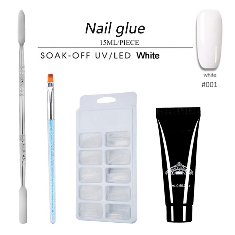 15ml Nail Glue Manicure Set Clear UV Nail Glue Polish Nail Molds Nail Art Quick Build Kit - Image 3