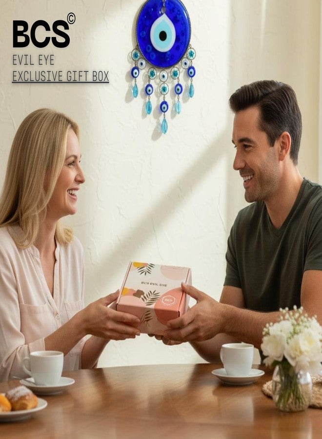 BCS Evil Eye Wall Decor 4.3''W x 12.2''L Metal - Glass Turkish Greek Nazar Amulet Good Luck & Protection Charm - Handmade Hanging Ornament for Home,Office, Door - Ojo Turco - Image 4