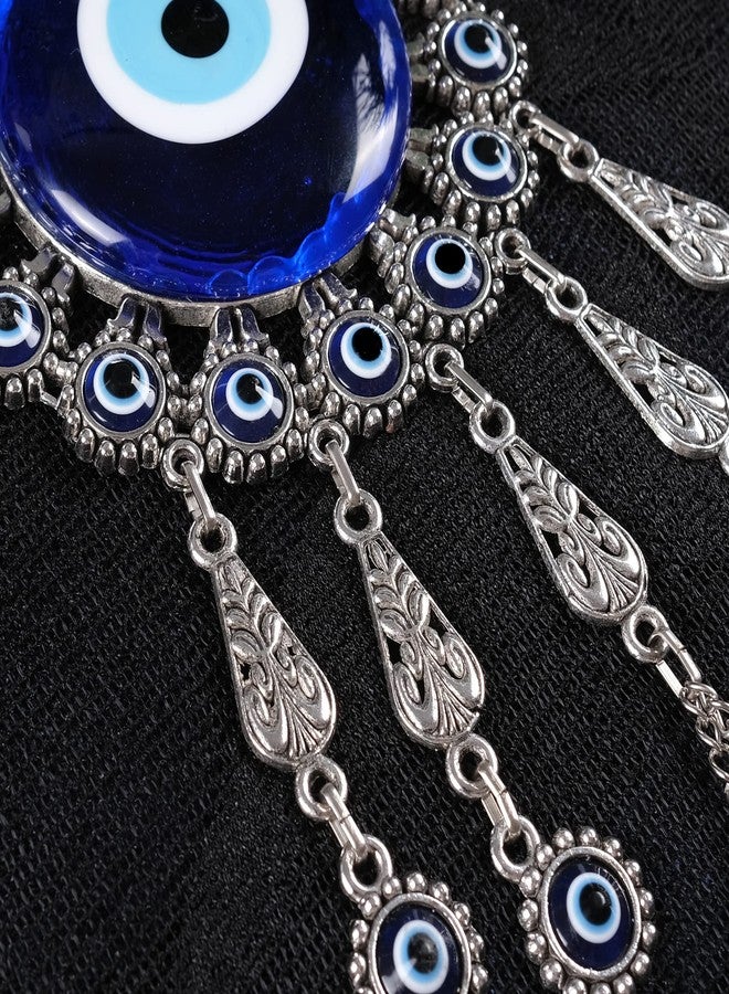 BCS Evil Eye Wall Decor 4.3''W x 12.2''L Metal - Glass Turkish Greek Nazar Amulet Good Luck & Protection Charm - Handmade Hanging Ornament for Home,Office, Door - Ojo Turco - Image 5
