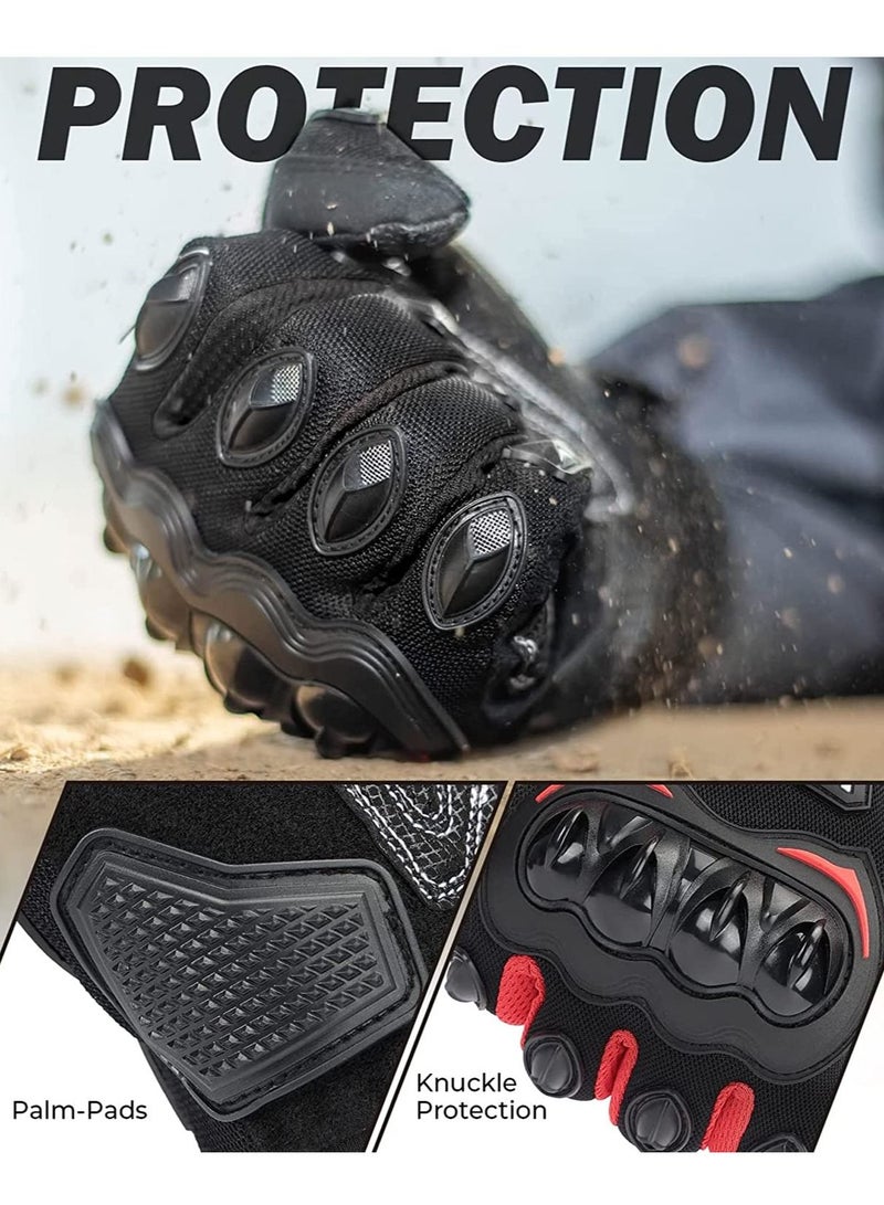 Y&D Motorcycle Gloves For Men Full Finger Touchscreen Motorbike Anti-Slip Outdoor Hard Knuckle Leather - Image 3