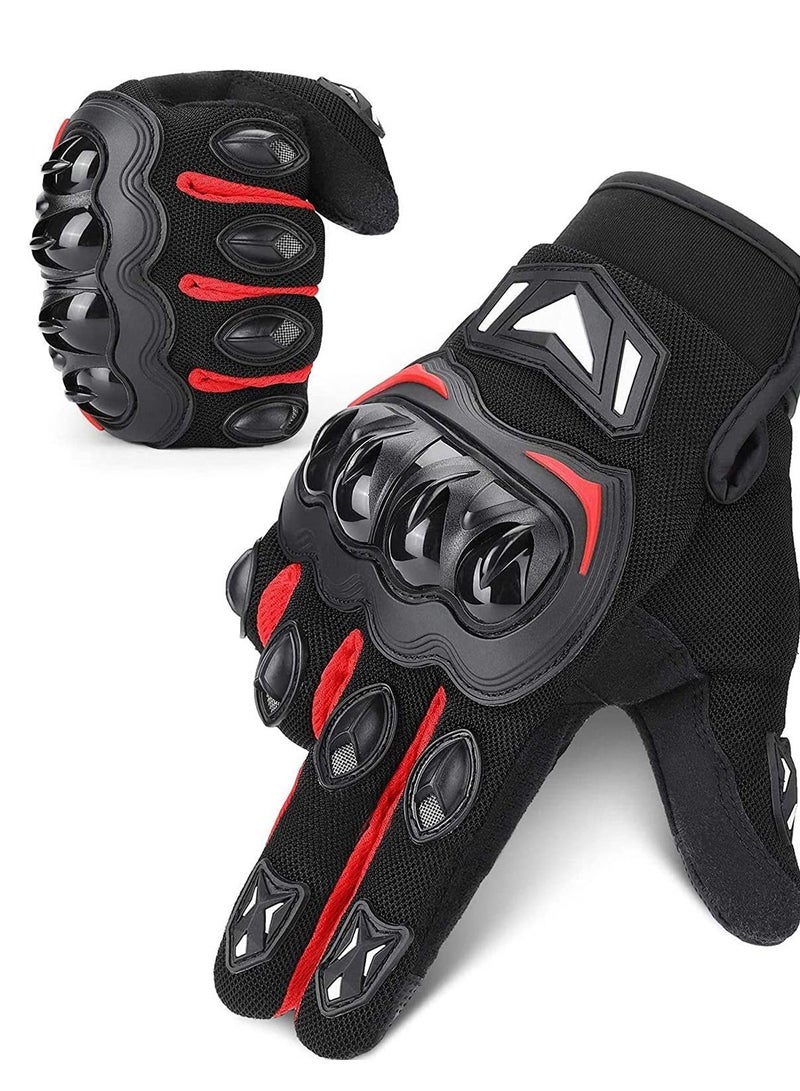 Y&D Motorcycle Gloves For Men Full Finger Touchscreen Motorbike Anti-Slip Outdoor Hard Knuckle Leather - Image 1
