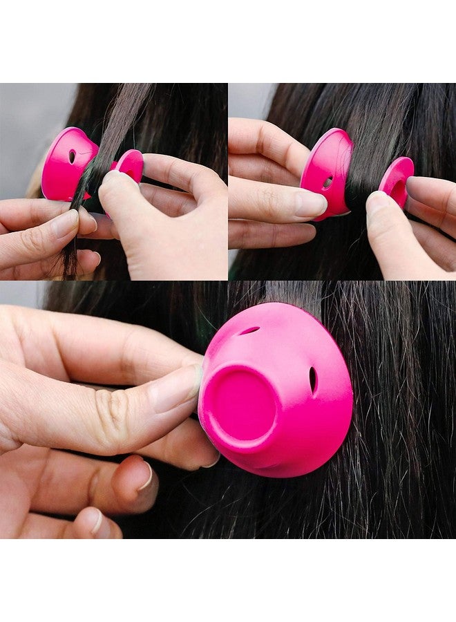 JANYUN 80 Pcs Magic Silicone Hair Rollers Overnight Curlers with Hairnet Include 40pcs Large Silicone Curlers 40pcs Small Silicone Curlers (pink) - Image 3