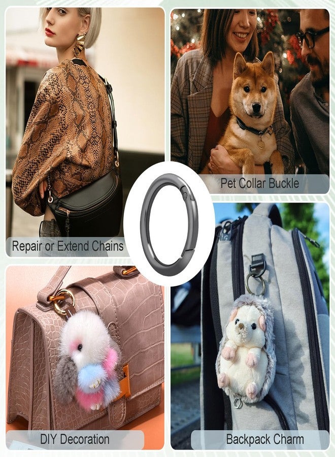 CooBigo مجموعة من 10 حلقات زنبركية دائرية مقاس 1-1/4 بوصة، مشبك كارابين معدني دائري، أبازيم حلقات مفاتيح زنبركية لأحزمة الحقائب البديلة، مشابك حبال باراكورد، حلقات مفاتيح، أدوات يدوية، أعمال يدوية - Image 5