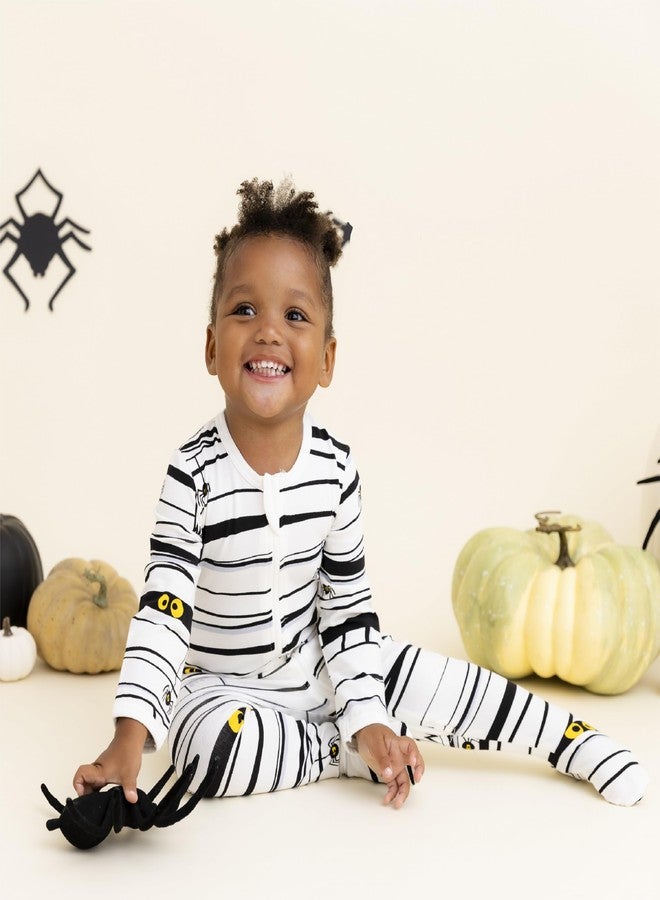 Owlivia Organic Cotton Baby Pajamas, Boys Girls Zip Front Sleep 'N Play Pjs, Footed Sleeper, Long Sleeve(6-12 Months, Halloween Mummy) - Image 3