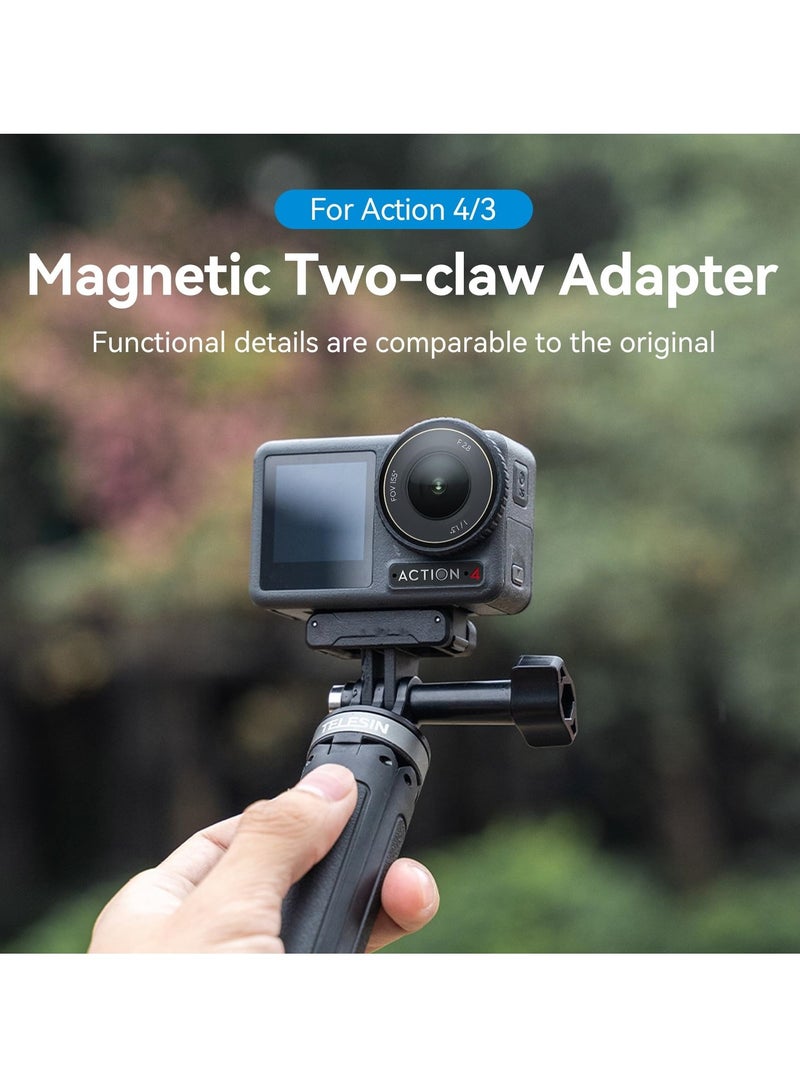 SYOSI Action Camera Magnetic Adapter Mount, Magnetic Adapter Mount for DJI Action 4/3 Quick Release Adapter with Connection Adapter - DJI Accessories, Attachable Tripod - Image 2