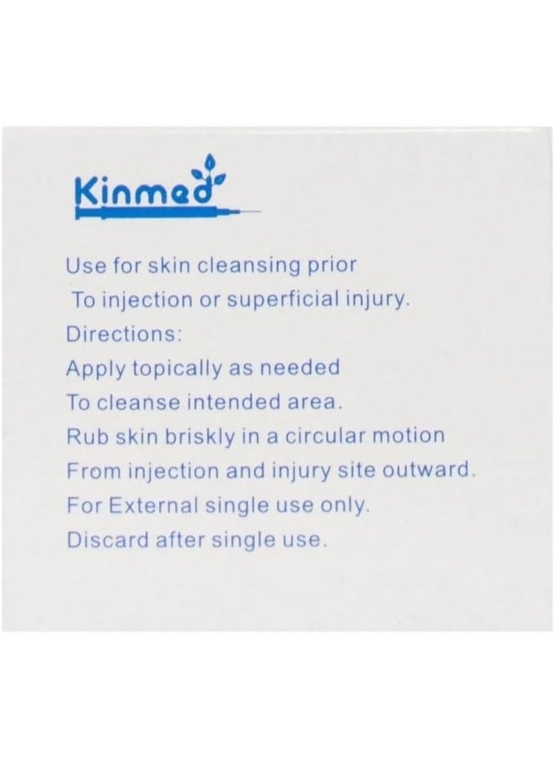 Kinmed (200 PCS Total)Kinmed Alcohol Prep Pads, 70% Isopropyl Alcohol Non-Sterile Swabs, 2-Ply (30x60mm) - Pack of 2 Boxes - Image 3