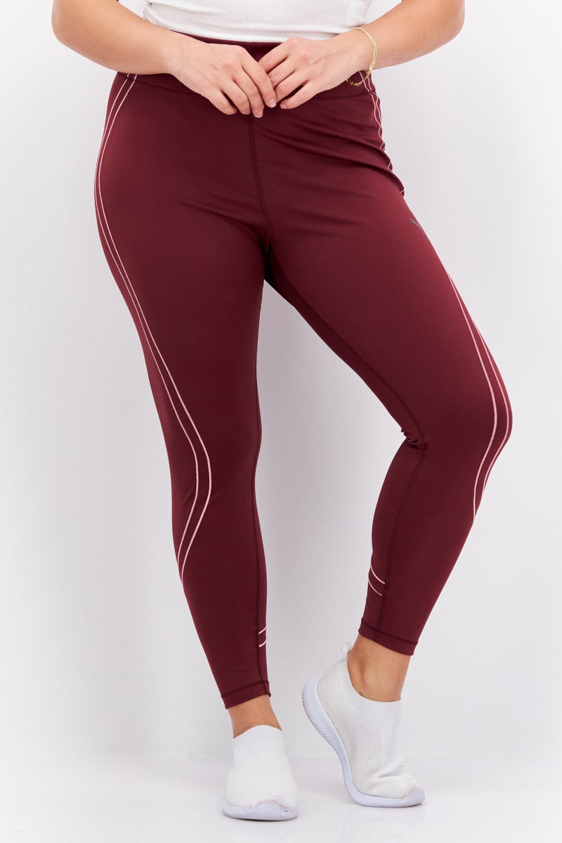 PUMA Women Sportswear Fit Training Tights, Burgundy - Image 1