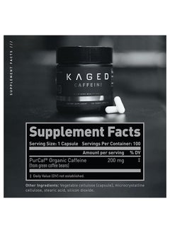 KAGED MUSCLE Purcaf Caffeine 200 Mg. 100 Vegetable Capsule(S) 166285  - Image 2