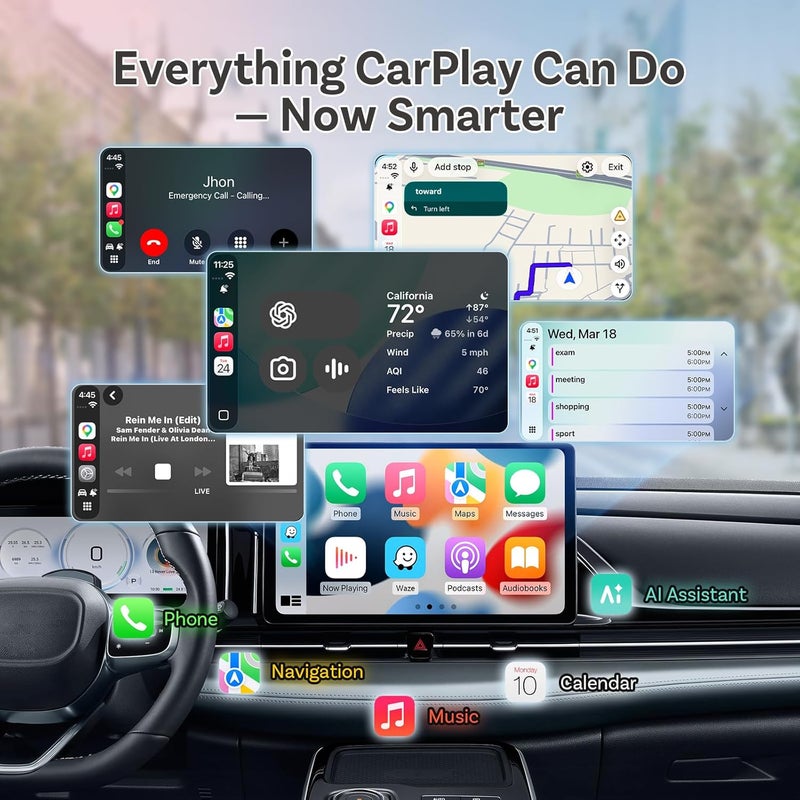 OTTOCAST Wireless CarPlay & Android Car Adapter 2-in-1 - Mini Slim for iOS 10+ & Android 11+ - Image 4