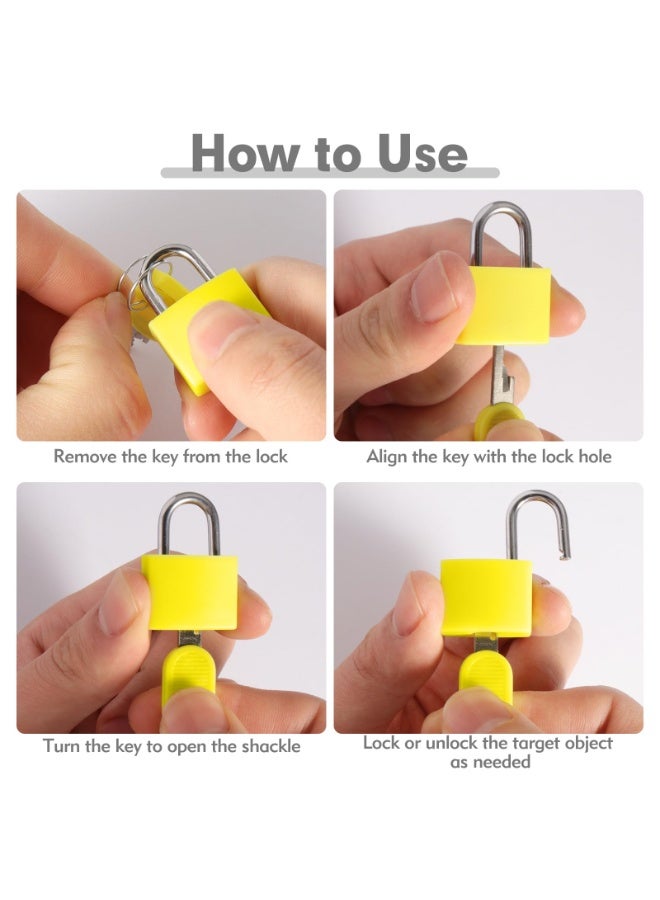 NAKODU 8Pcs 22mm Mini Suitcase Locks, Multicolor Metal Padlock with Key, Plastic-Covered Luggage Locks for Suitcase, Boxes, Backpack, Locker, Laptop Bag - Image 4