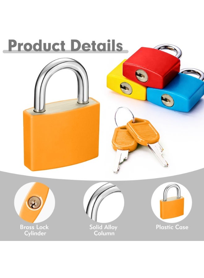 NAKODU 8Pcs 22mm Mini Suitcase Locks, Multicolor Metal Padlock with Key, Plastic-Covered Luggage Locks for Suitcase, Boxes, Backpack, Locker, Laptop Bag - Image 3