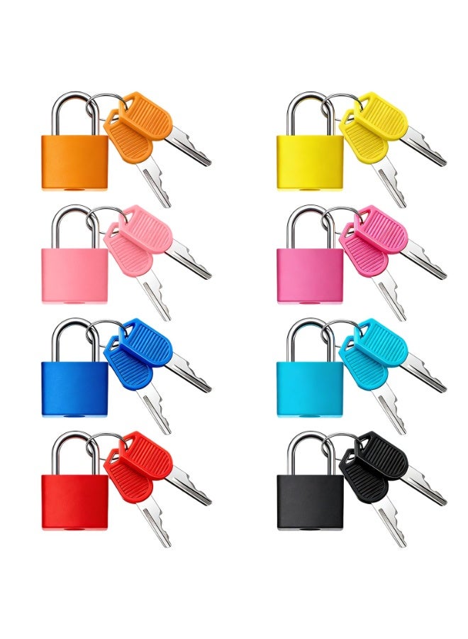 NAKODU 8Pcs 22mm Mini Suitcase Locks, Multicolor Metal Padlock with Key, Plastic-Covered Luggage Locks for Suitcase, Boxes, Backpack, Locker, Laptop Bag - Image 1