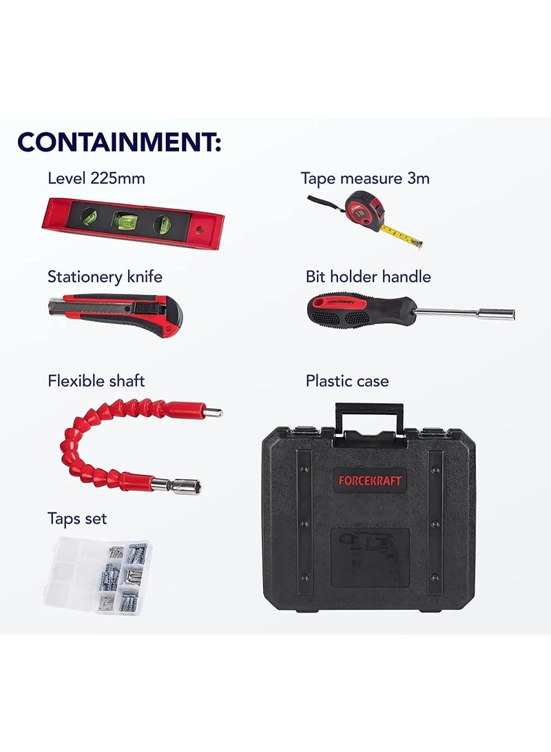 FORCEKRAFT Tool Set 103pcs with Impact Drill, Drill Machine, 750 Watts and 220 Volts - Image 4