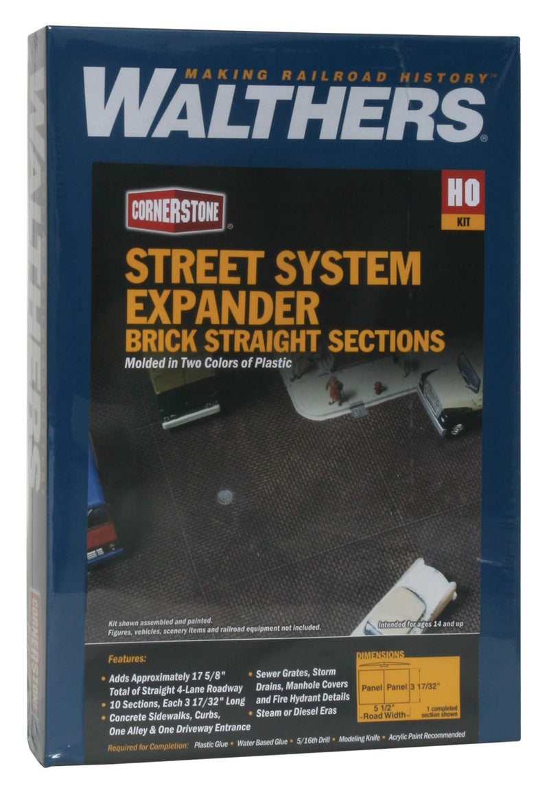 Walthers Cornerstone مجموعة وولثرز كورنرستون - نظام شوارع من الطوب بمقياس HO - أقسام مستقيمة - Image 2