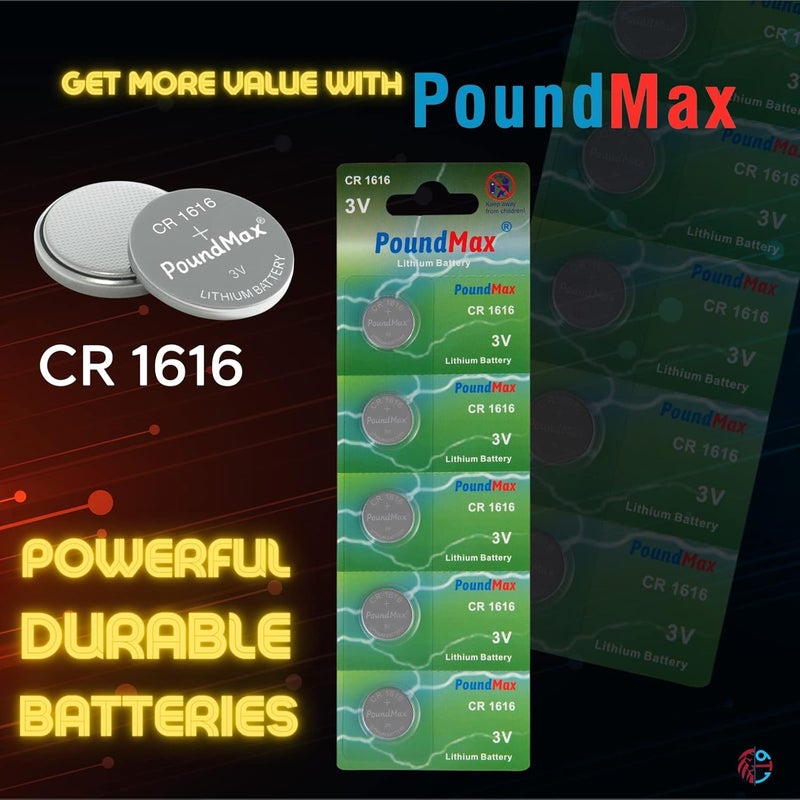 PoundMax 5 x 1616 CR1616 DL1616 3V Lithium Coin Cell Batteries - Image 4