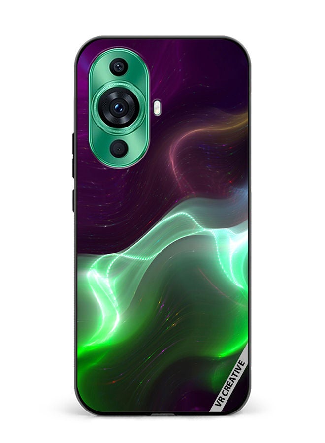 VR CREATIVE Protective Case Cover For Huawei nova 11 Abstract Wavy Neon Design Multicolour - Image 1