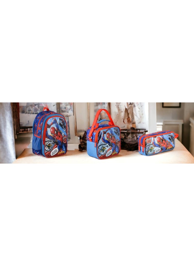 SPIDERMAN Primary School Bag Hawk Savior Lunch Bag and Pen Holder  - Image 1
