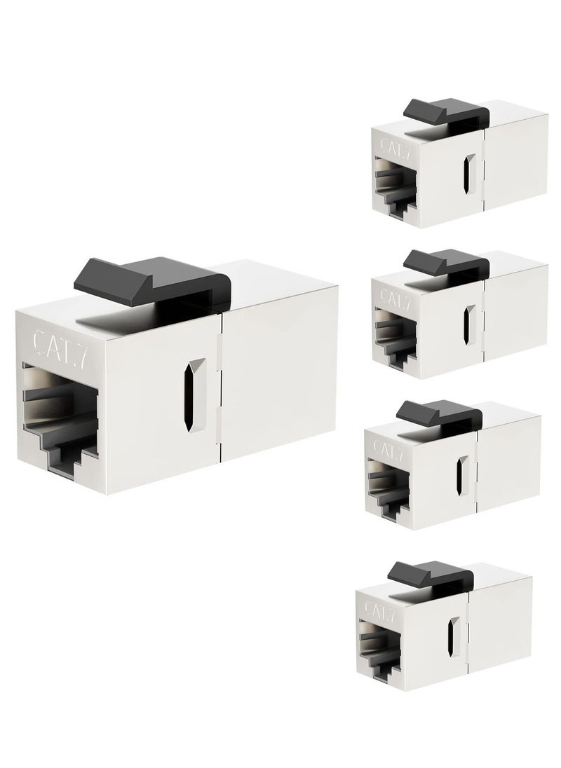 Generic CAT7 RJ45 Shielded Coupler Female to Female Keystone Jack, Ethernet Connector for Cat7 Cat6a Cat6 Cat5e Cables (5 Pack)  - Image 1