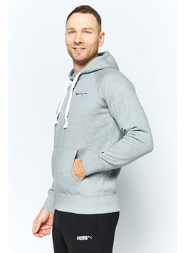 Champion Men Sportswear Fit Long Sleeve Outdoor Hooded Sweatshirt, Grey  - Image 4