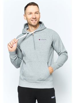 Champion Men Sportswear Fit Long Sleeve Outdoor Hooded Sweatshirt, Grey  - Image 1