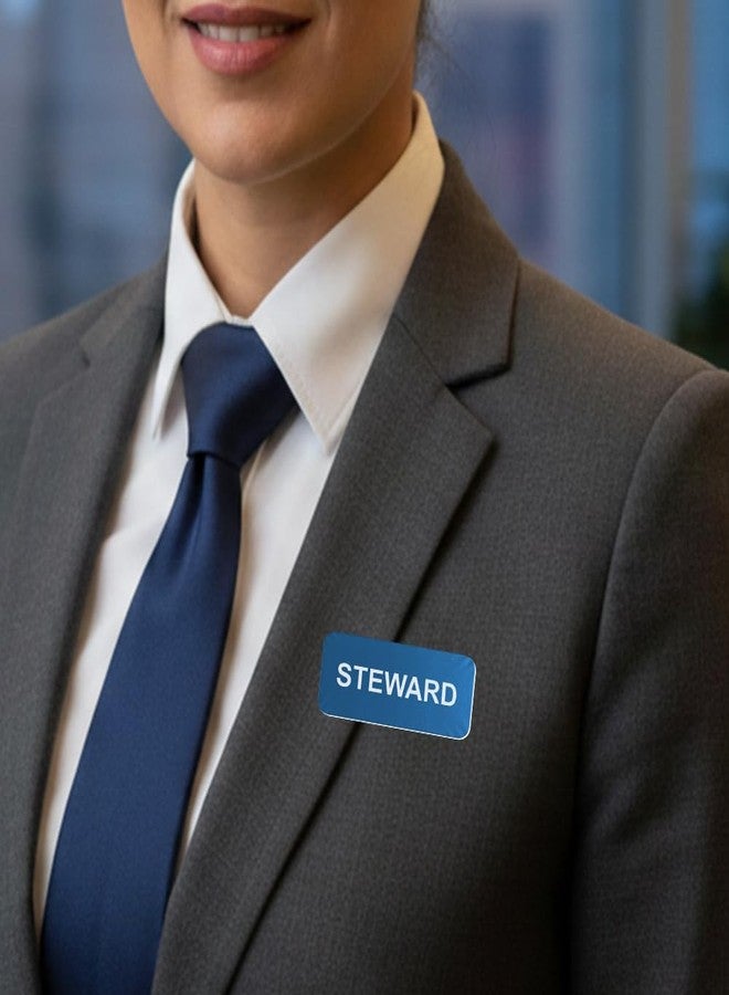 All Quality Badges Steward 1 x 3" Name Tag, Blue (3 Pack) - Image 3