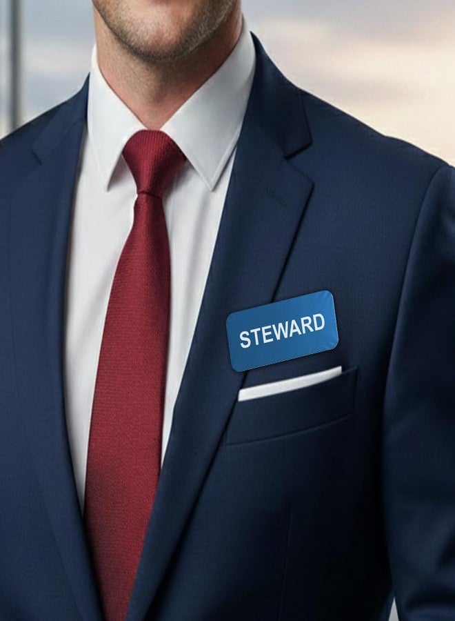 All Quality Badges Steward 1 x 3" Name Tag, Blue (3 Pack) - Image 2